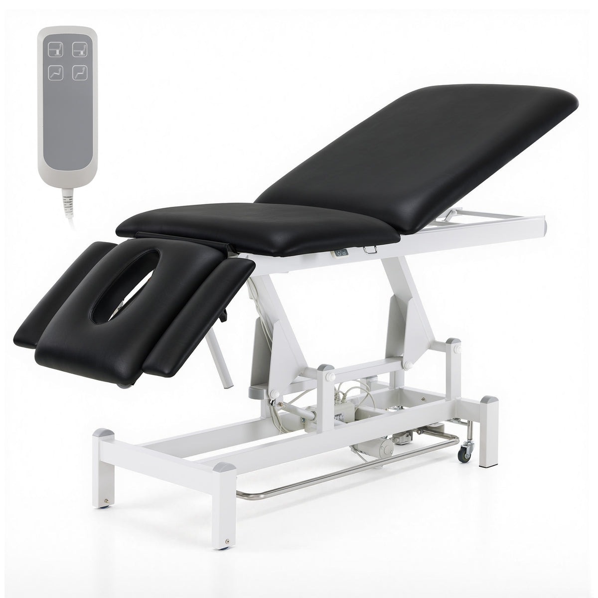 BarberPub Electric Facial Bed Esthetician Table, Height Adjustable Foot Control, 340LBS Load, Multi-angle & Seat Tilt, Removable Headrest, Reversible Use, Wipe-clean PVC/PU, Easy to Move, 2902