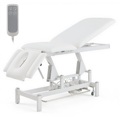 BarberPub Electric Facial Bed Esthetician Table, Height Adjustable Foot Control, 340LBS Load, Multi-angle & Seat Tilt, Removable Headrest, Reversible Use, Wipe-clean PVC/PU, Easy to Move, 2902