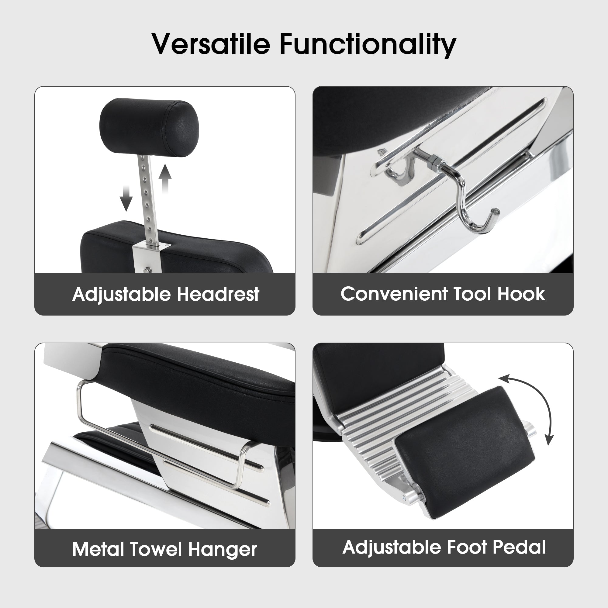 BarberPub All Purpose Barber Chair, Heavy Duty Hydraulic Reclining Salon Chair 2008