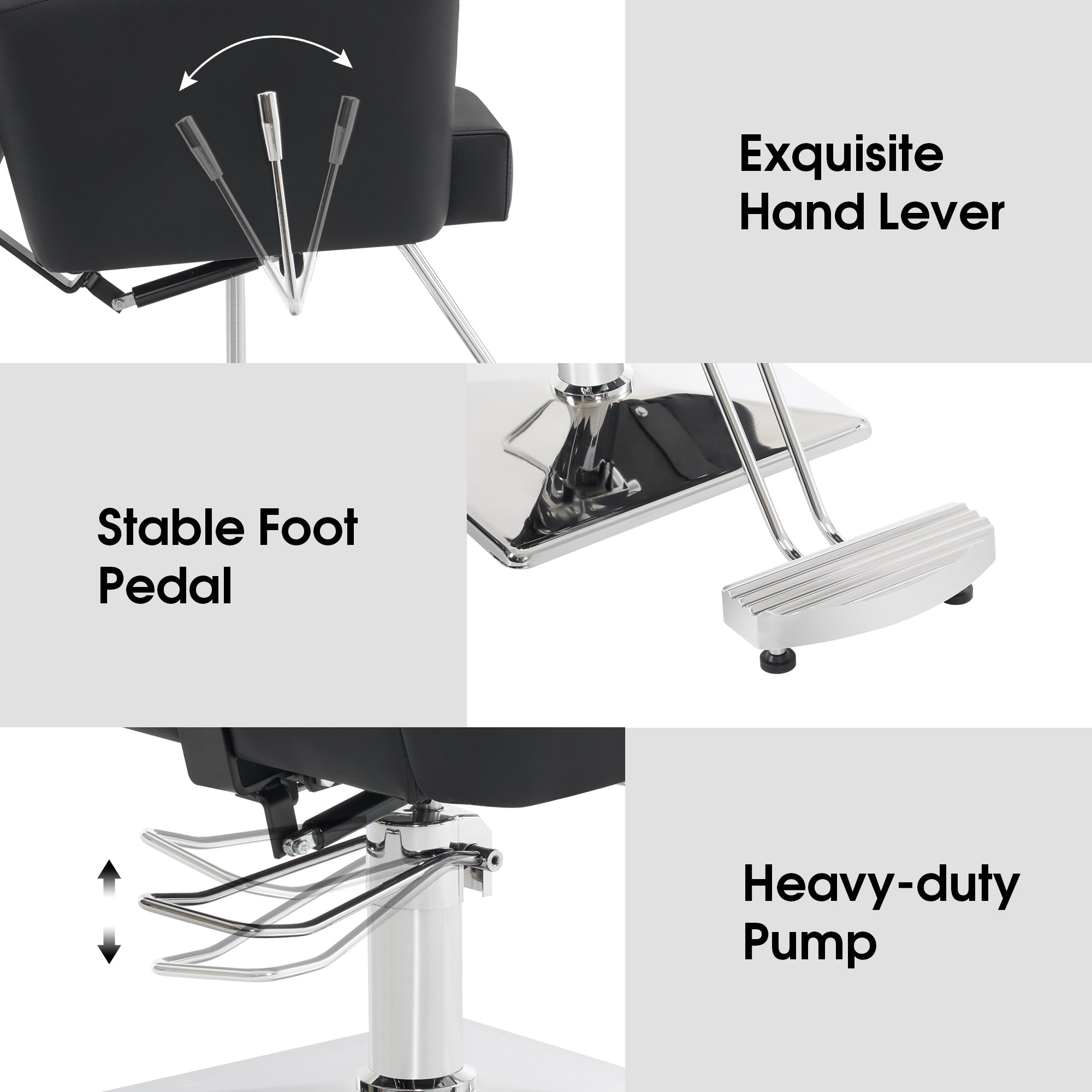 BarberPub Barber Salon Chair for Hair Stylist, Hydraulic Reclining Styling Chair 9410