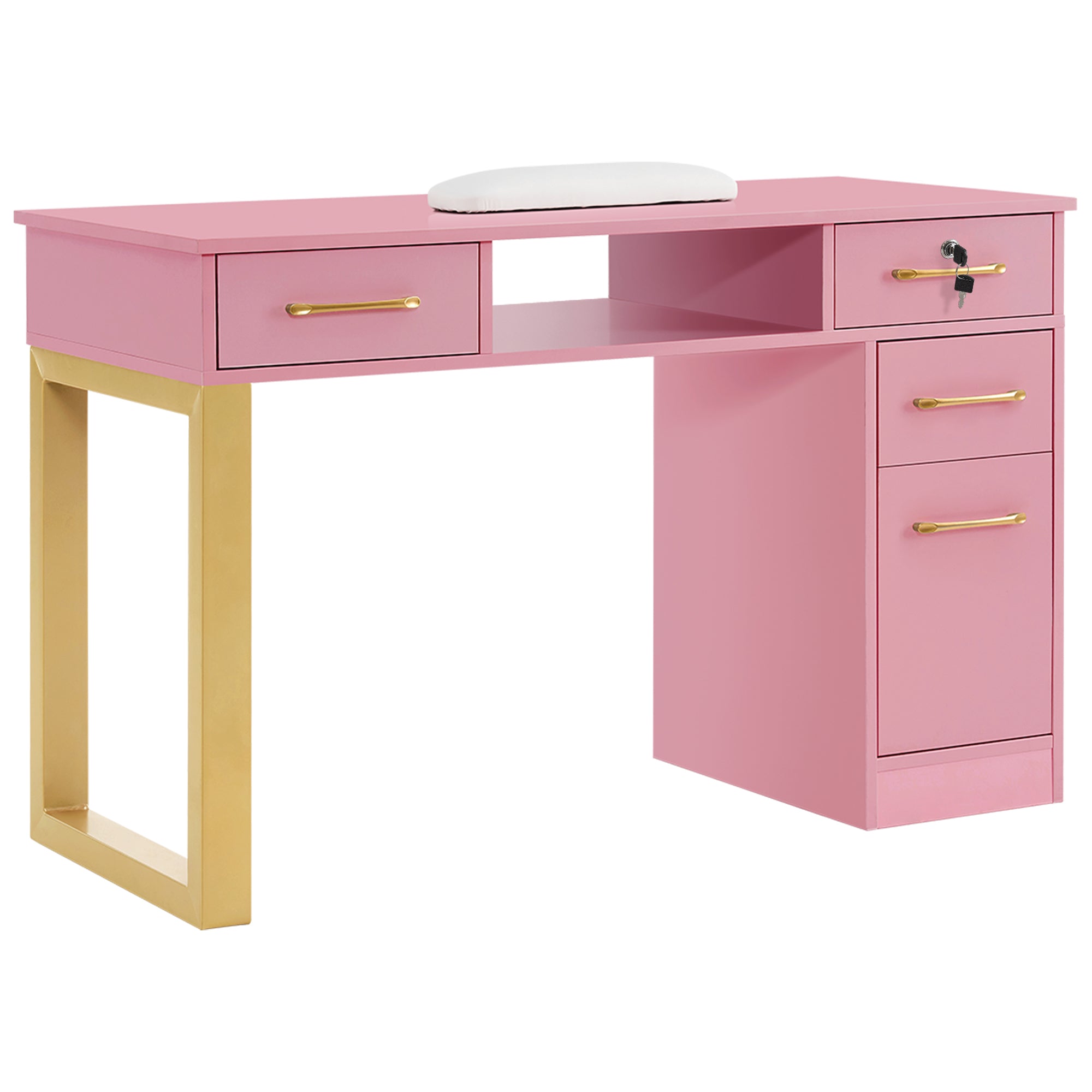 BarberPub Nail Makeup Desk with Drawers Manicure Home Office Workstation 2844