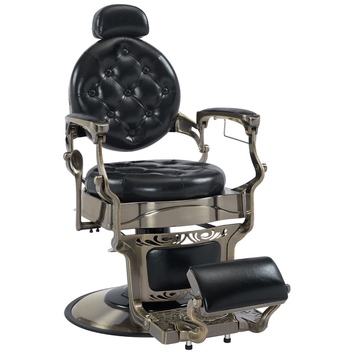 BarberPub Heavy Duty Metal Vintage Barber Chair All Purpose Hydraulic Recline Salon Beauty Spa Chair Styling Equipment 8914