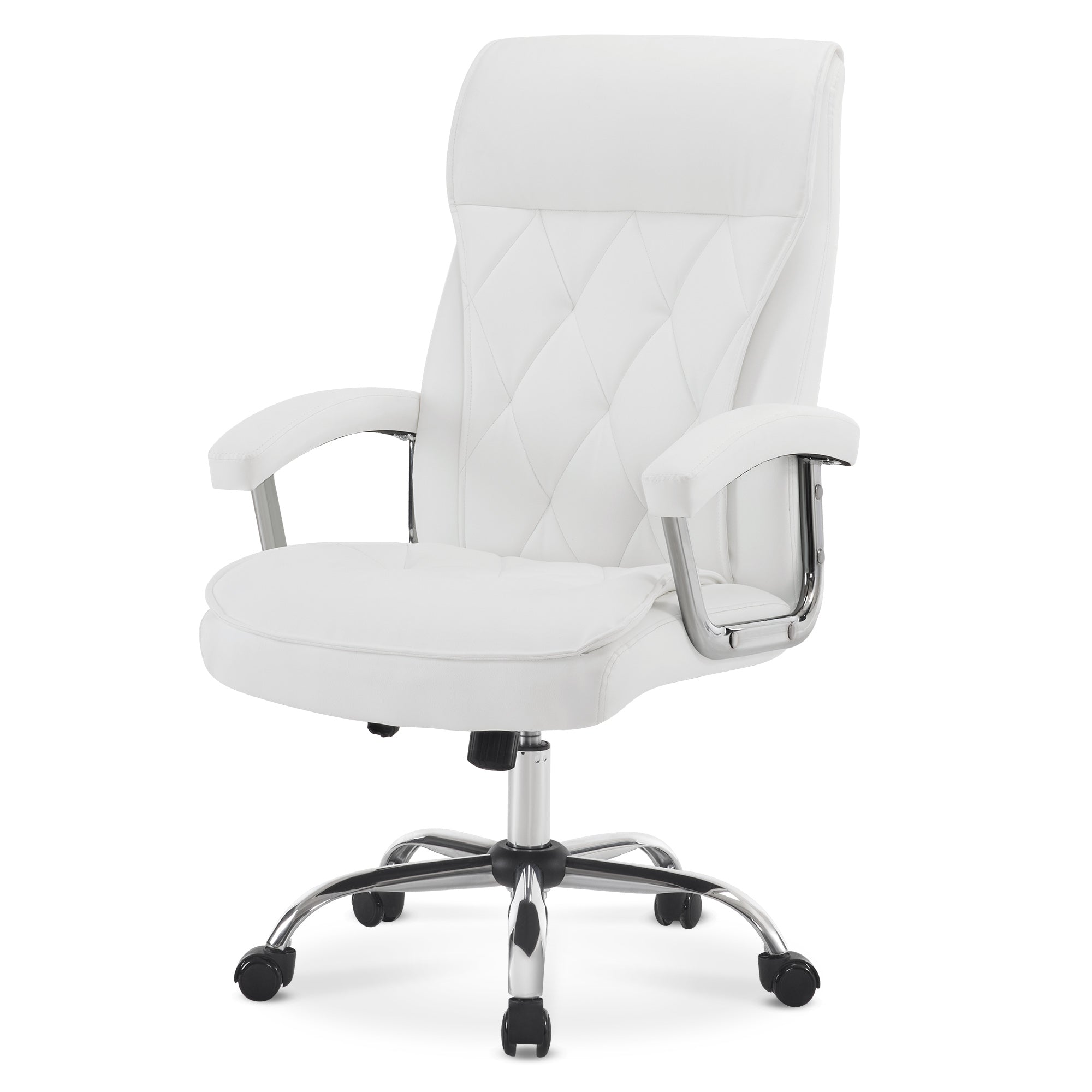 Adjustable Comfy Home Office Chair, Modern Nail Chair with Thick Backrest & Rolling Wheels 3558
