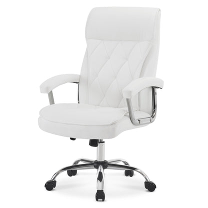 Adjustable Comfy Home Office Chair, Modern Nail Chair with Thick Backrest & Rolling Wheels 3558