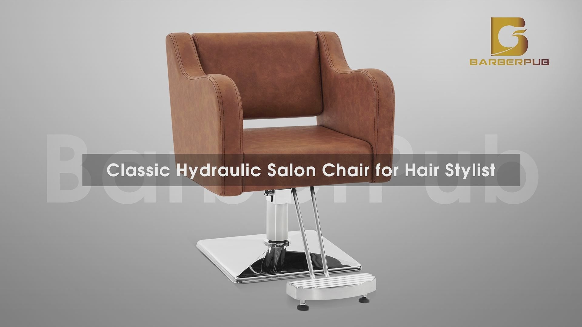 BarberPub Salon Chair for Hair Stylist, Hydraulic Barber Styling Chair Brown 3802