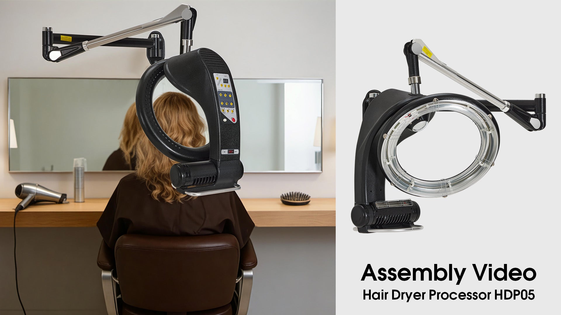 950W Professional Salon Wall Mounted Hair Dryer Processor with Swing Arm HDP05