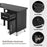 BarberPub L-Shaped Nail Table with Storage Corner Manicure Desk with Drawers and Cabinets Home Office Workstation 2672