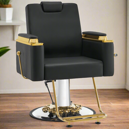 BarberPub Barber Chair with Headrest, Reclining Salon Chair for Hair Stylist 8623