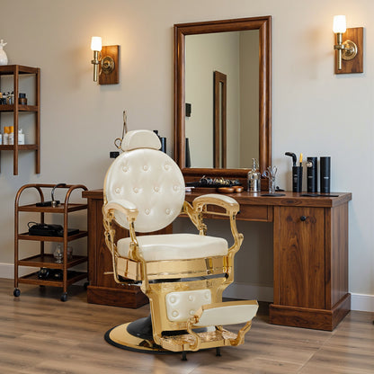 BarberPub Heavy Duty Barber Chair,Vintage Reclining Salon Chair for Barbershop 2933