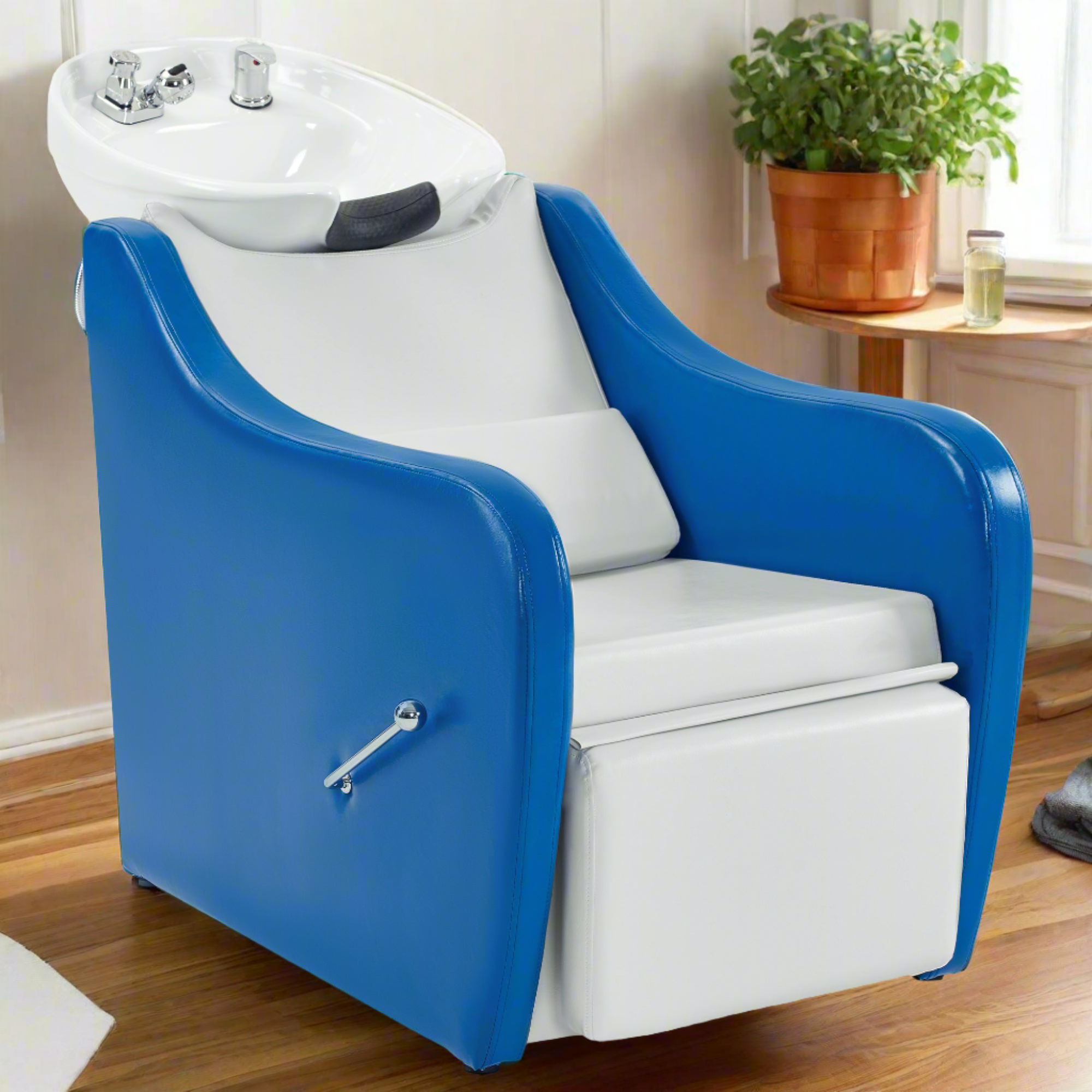 BarberPub Backwash Salon Shampoo Chair, Ceramic Shampoo Bowl for Barbershop 9090