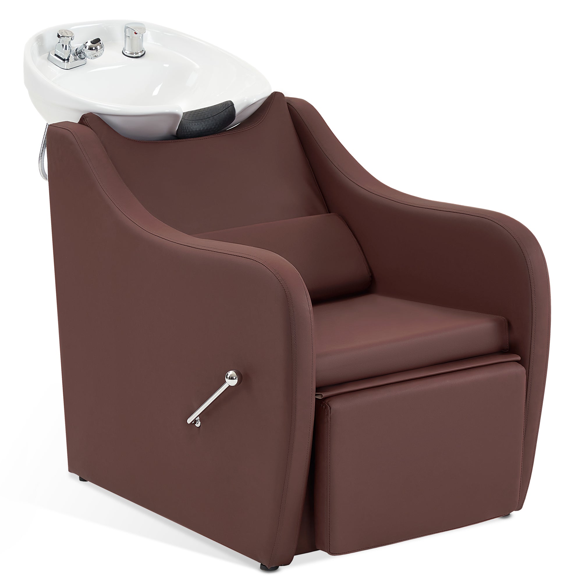 BarberPub Backwash Salon Shampoo Chair, Ceramic Shampoo Bowl for Barbershop 9090