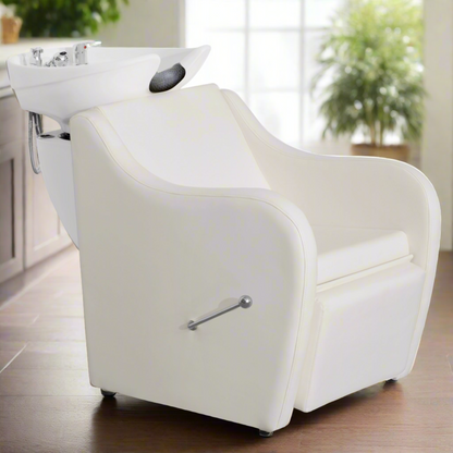 BarberPub Shampoo Station Chair for Salon, Backwash Ceramic Shampoo Bowl 9089