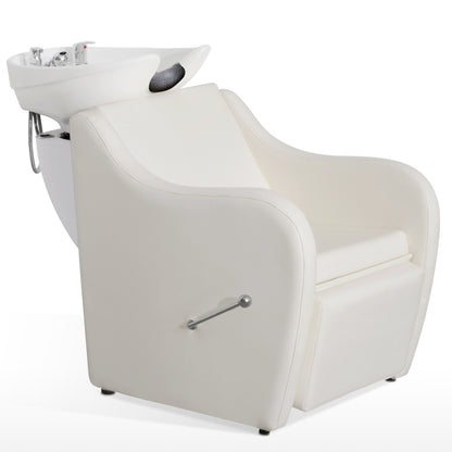 BarberPub Shampoo Station Chair for Salon, Backwash Ceramic Shampoo Bowl 9089