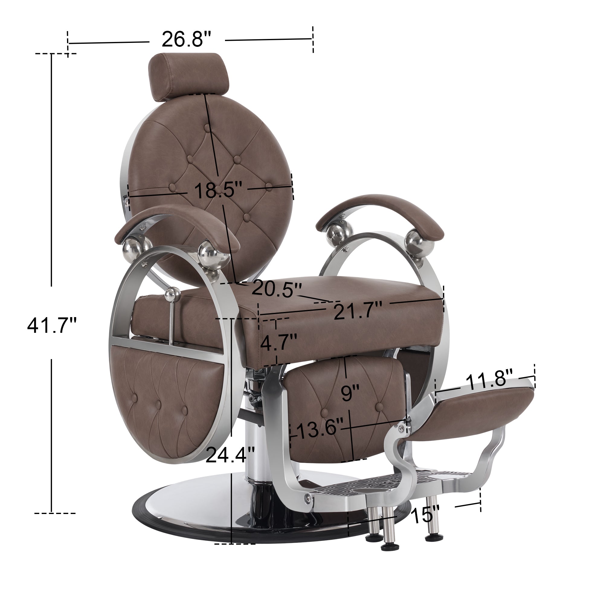 BarberPub Barber Chair,Professional Reclining Salon Chair for Hair Stylist 8649