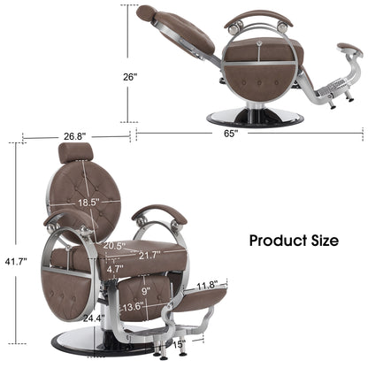 BarberPub Barber Chair,Professional Reclining Salon Chair for Hair Stylist 8649