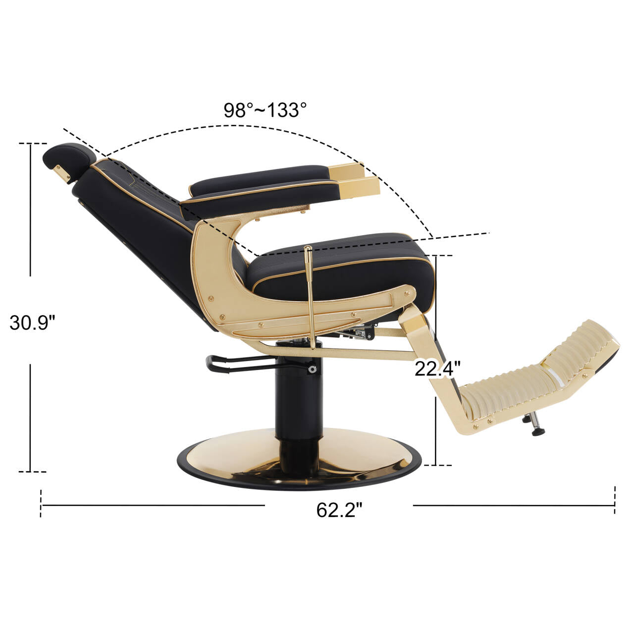 BarberPub Reclining Barber Chair, Hydraulic Styling Salon Chair for Hair Stylist 8334