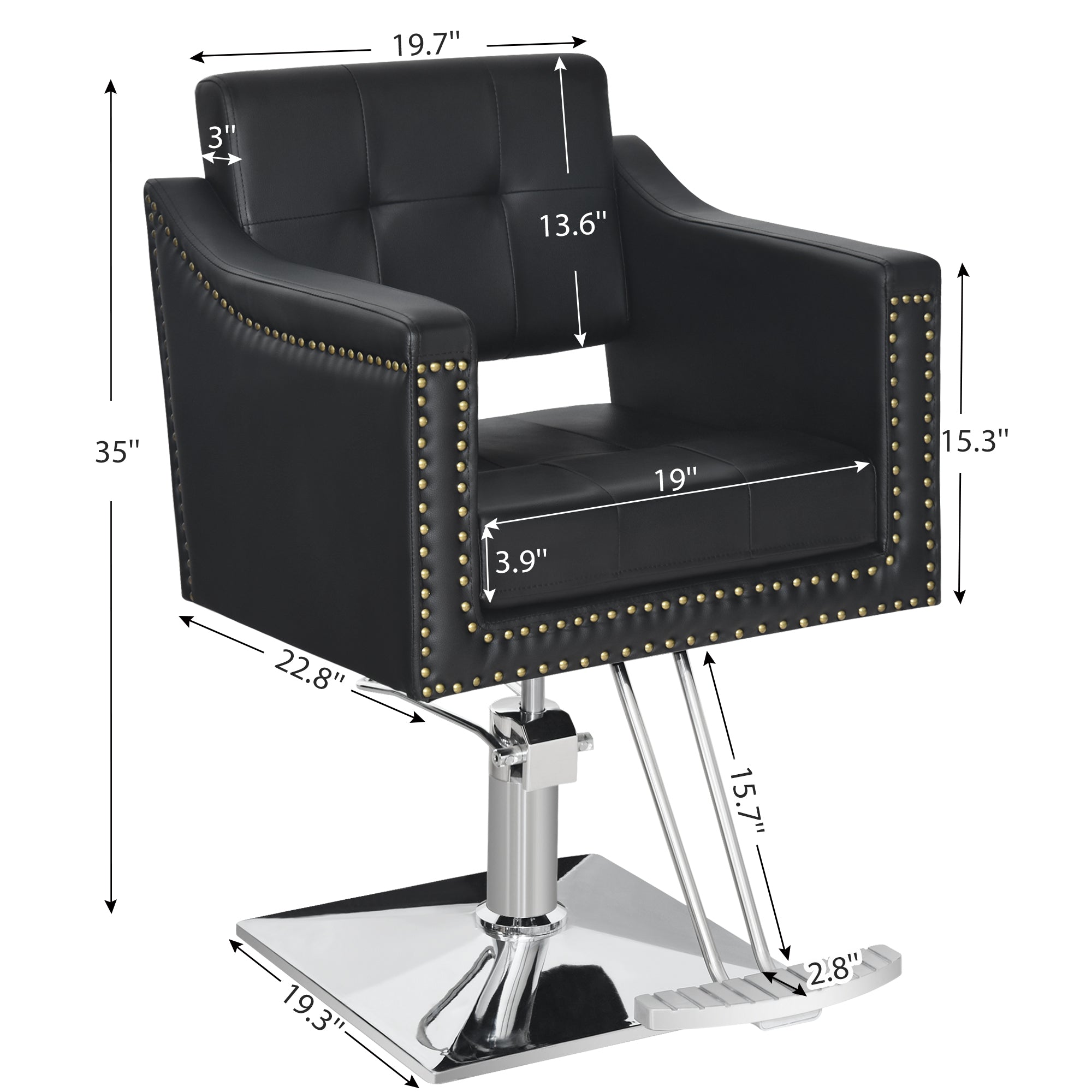 BarberPub Hydraulic Salon Chair,Beauty Spa Styling Chair for Hair Stylist 8813