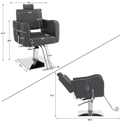 BarberPub Reclining Hydraulic Barber Chair, Spa Salon Styling Chairs for Barbershop 3124