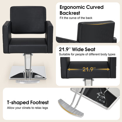 BarberPub Styling Salon Chair for Hair Stylist, Hydraulic Home Salon Chair 8821