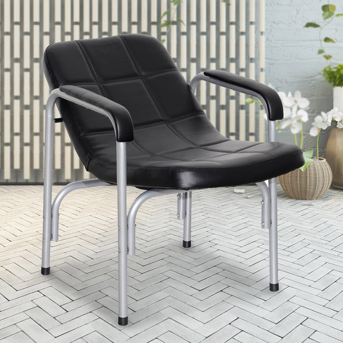 BarberPub Shampoo Chair Comfort Curve Hair Barber Beauty Salon Steel Frame Equipment 6154-7011 Black