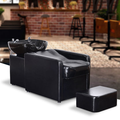 BarberPub Backwash Ceramic Shampoo Bowl Sink Unit Station Spa Salon Equipment 9103