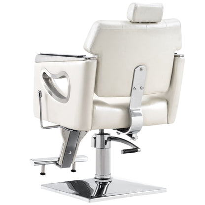 BarberPub Reclining Barber Chair for Hair Stylist, Hair Beauty Spa Salon Chair 8132