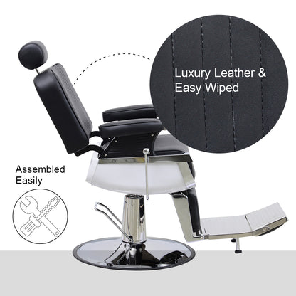 BarberPub Hydraulic Barber Chair, All Purpose Reclining Salon chair with Headrest 8740