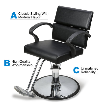 BarberPub Classic Salon Chair, Hydraulic Barber Chair for Hair Stylist 1039