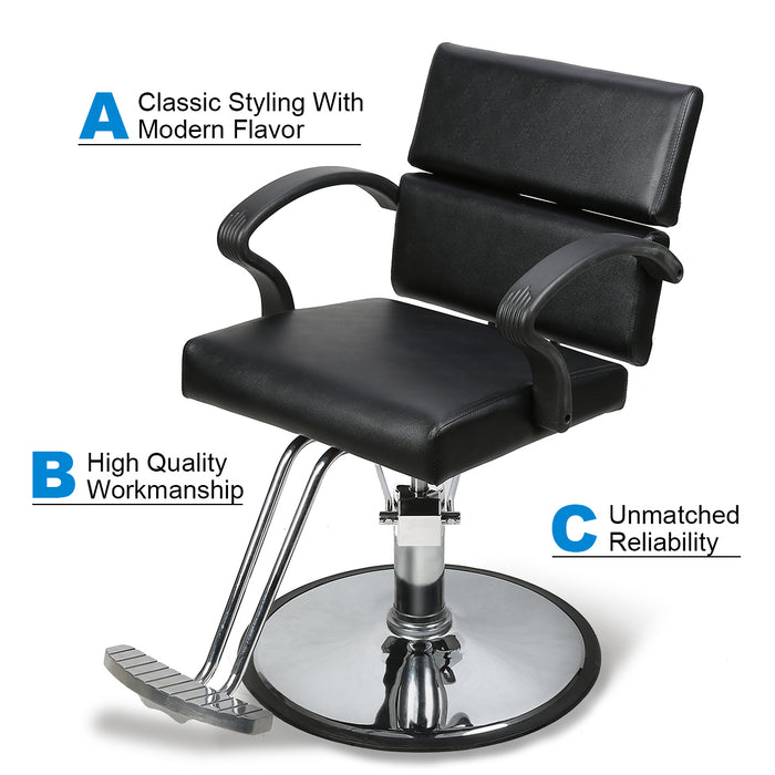 BarberPub Classic Hydraulic Barber Chair Salon Beauty Spa Styling Chair 1039 Black