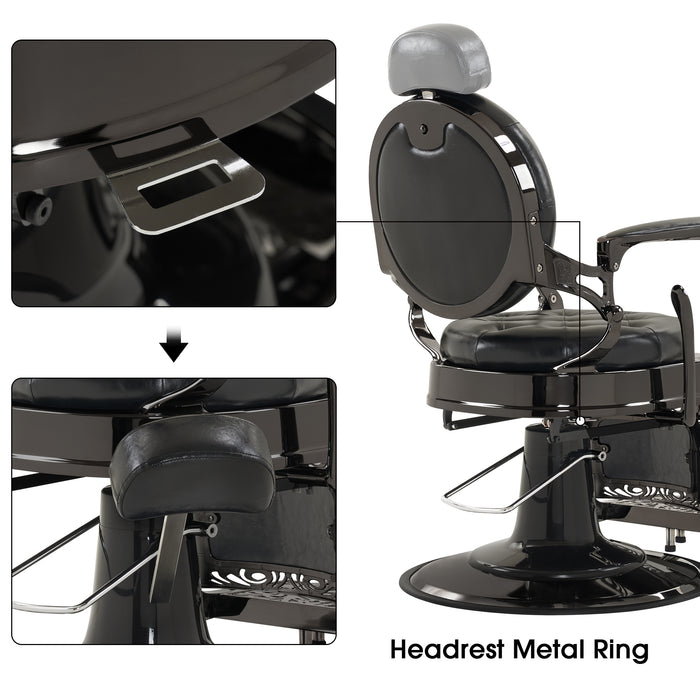 BarberPub Heavy Duty Metal Vintage Barber Chair All Purpose Hydraulic Recline Salon Beauty Spa Chair Styling Equipment 8914