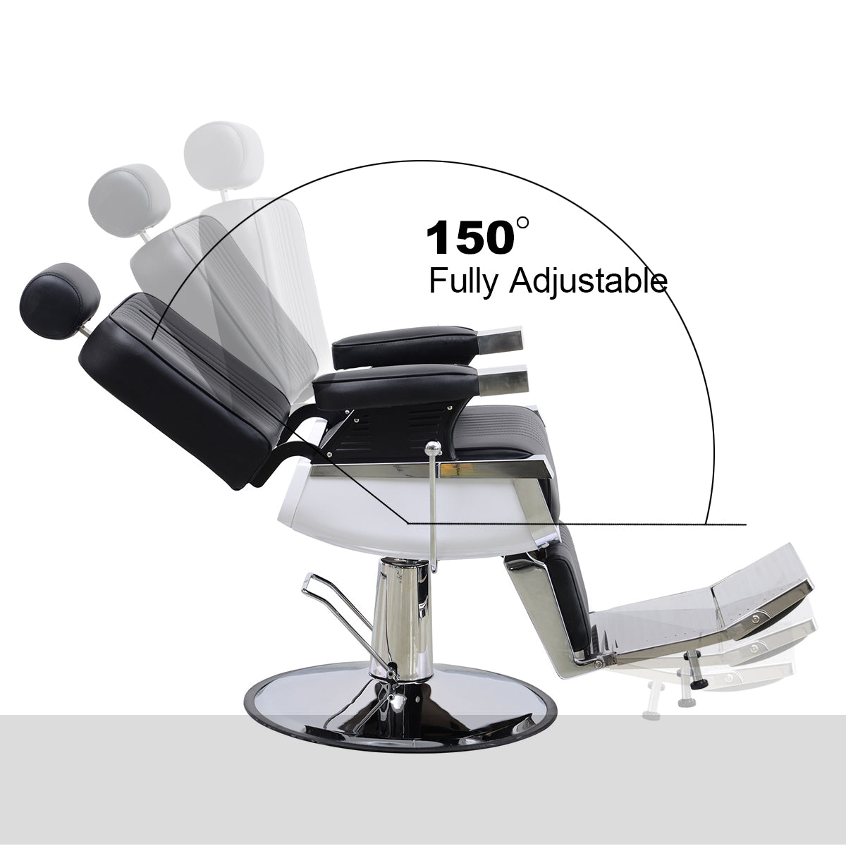 BarberPub Hydraulic Barber Chair, All Purpose Reclining Salon chair with Headrest 8740