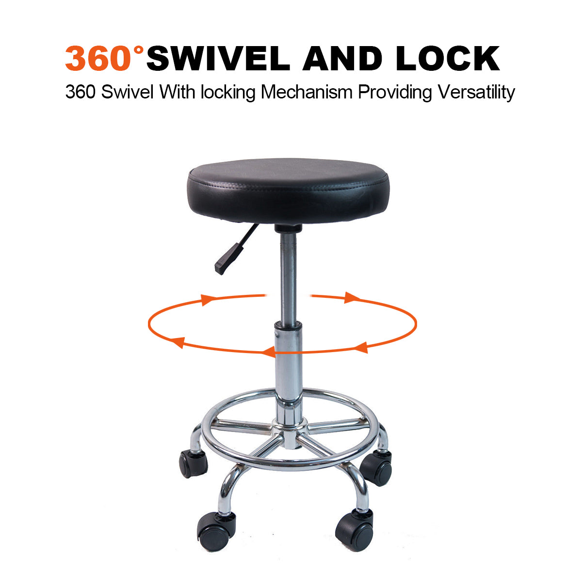 BarberPub Adjustable Hydraulic Rolling Swivel Salon Stool Chair Tattoo Massage 6003