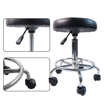 BarberPub Adjustable Hydraulic Rolling Swivel Salon Stool Chair Tattoo Massage 6003