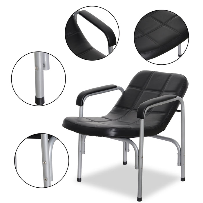 BarberPub Shampoo Chair Comfort Curve Hair Barber Beauty Salon Steel Frame Equipment 6154-7011 Black