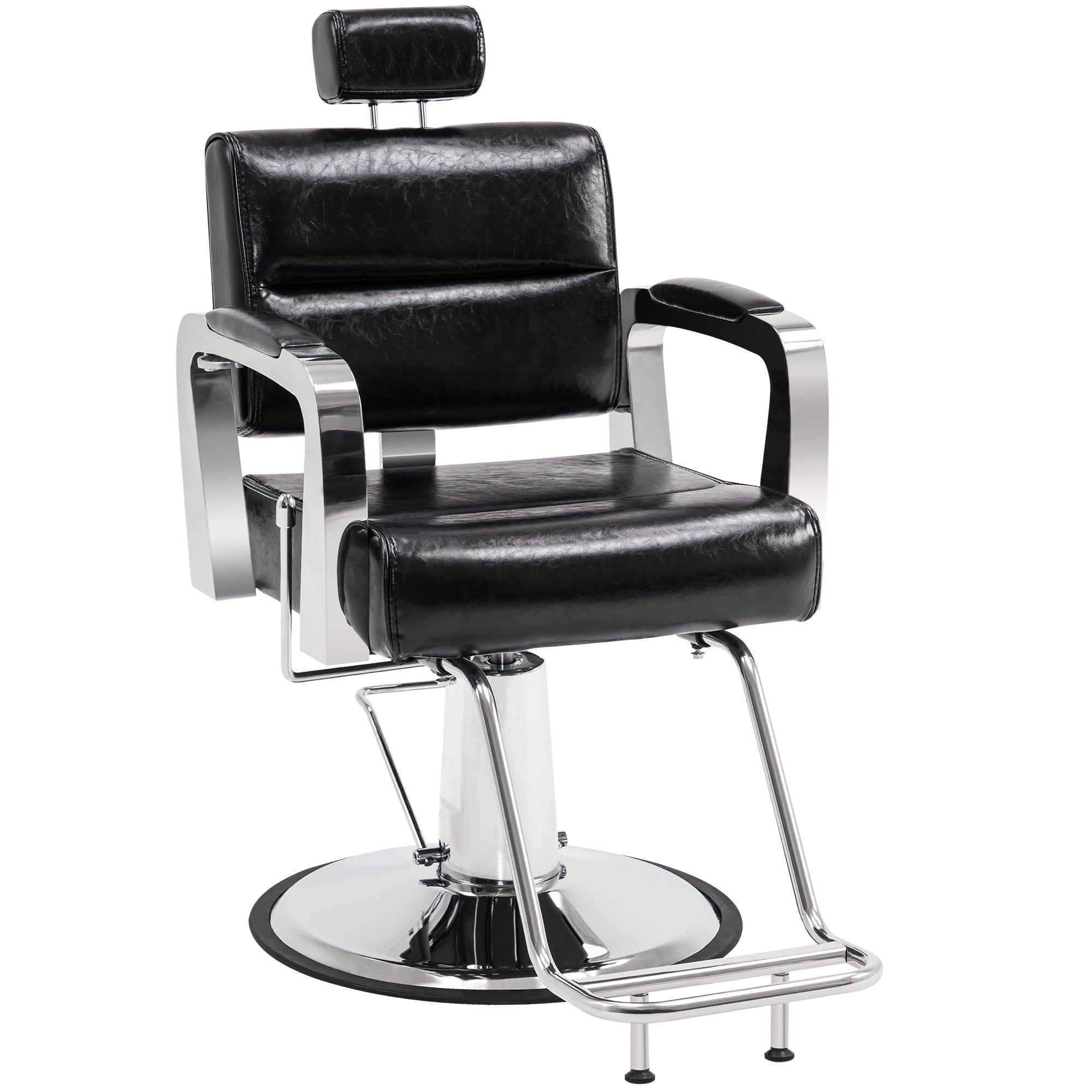 BarberPub Classic Barber Chair, Hair Styling Salon Reclining Swivel Hydraulic Chair 3127