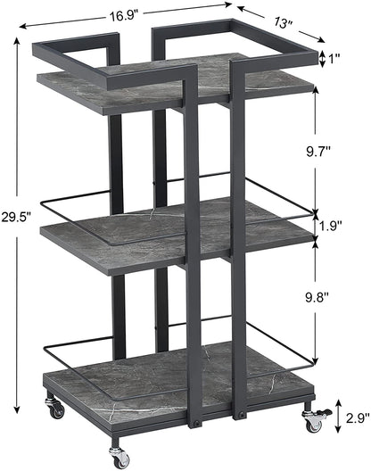 BarberPub Utility Manicure Trolley Multi-purpose Metal Rack Heavy-Duty Cart 2033