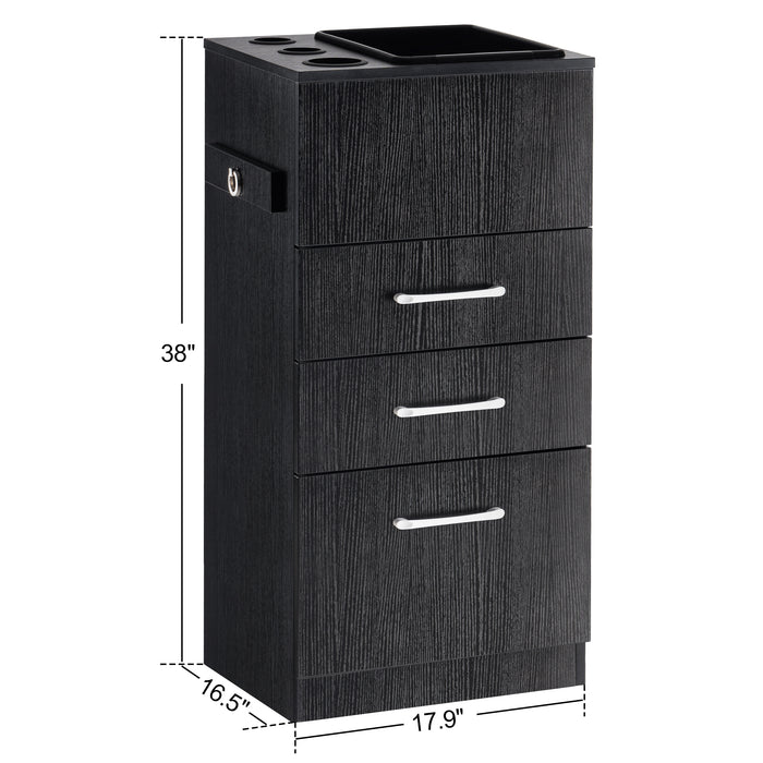 BarberPub Salon Storage Cabinet Beauty Locker Hair Dryer Holder Stylist Spa Equipment with Drawer 2035