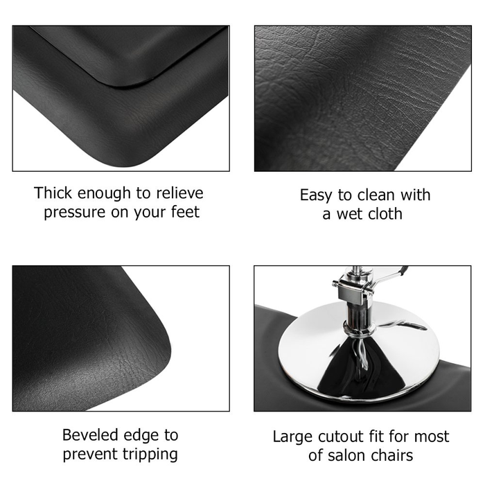 BarberPub 3 x 5 ft Salon Floor Mat Barber Shop Chair Floor Anti Fatigue Mat For Hair Styling Rectangle 7/8'' Thick Comfort Barber Shop Beauty Floor Mats Under Styling Chair 0045