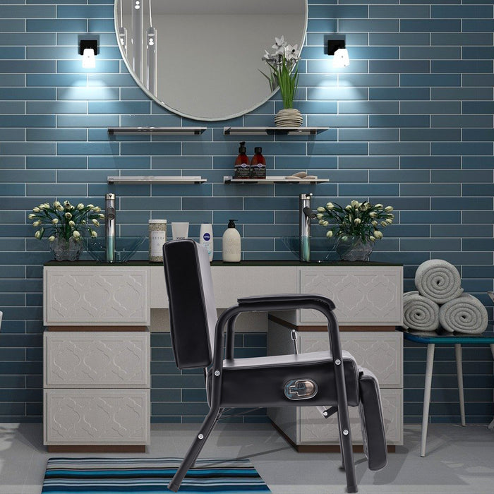 BarberPub Reclining shampoo chair lounge chair with footrest for hair stylist salon spa equipment 6154-8145
