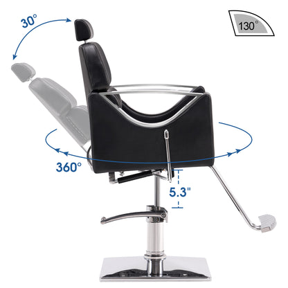 BarberPub Reclining Styling Barber Chairs for Salon,Hair Spa Salon Equipment 3126