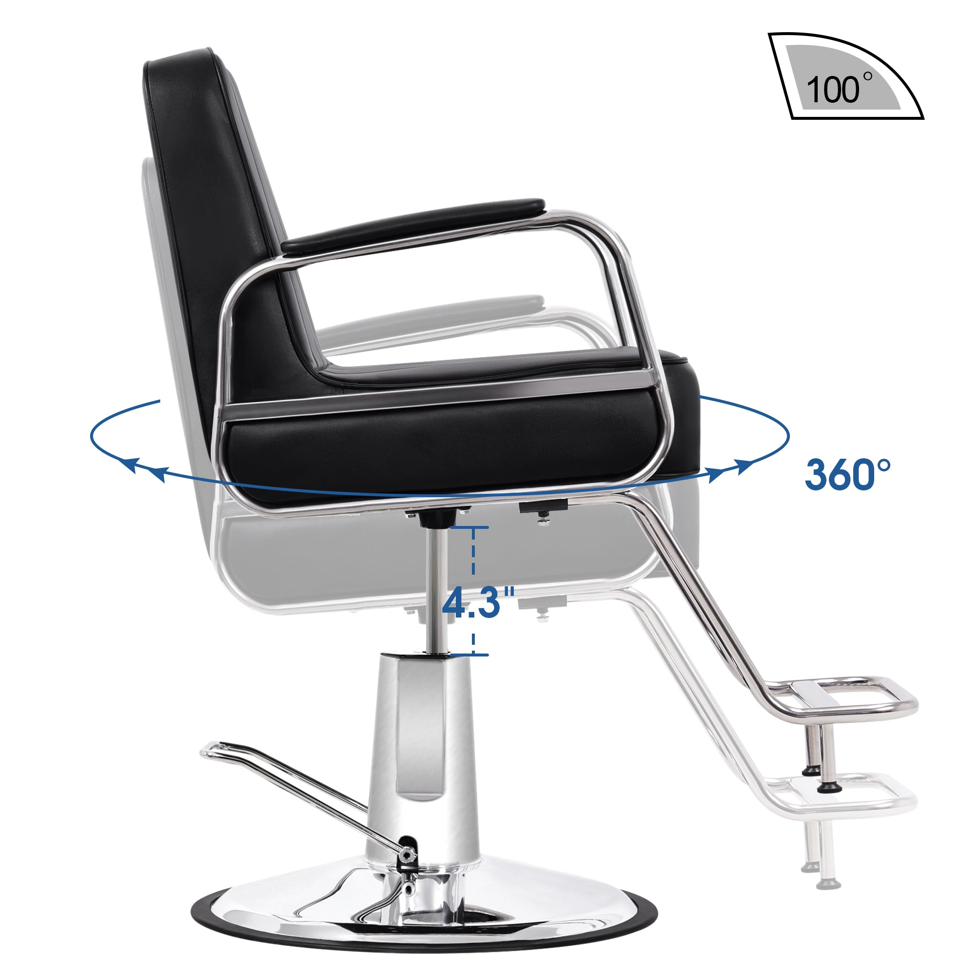 BarberPub Hydraulic Barber Chair, Hair Spa Beauty Salon Styling Equipment 3128