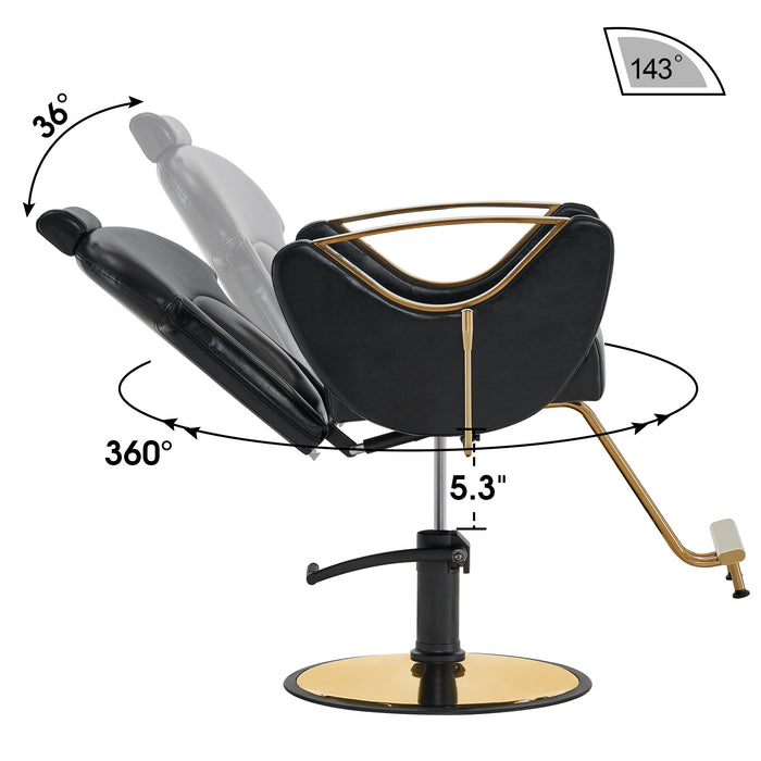 BarberPub Luxurious Classic Barber Chair Hydraulic Pump Recline Beauty Spa Styling Salon for Hair Stylist Equipment 9578