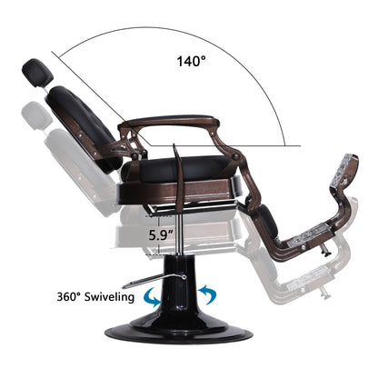 BarberPub Heavy Duty Barber Chair, All Purpose Hydraulic Reclining Salon Chair 8888