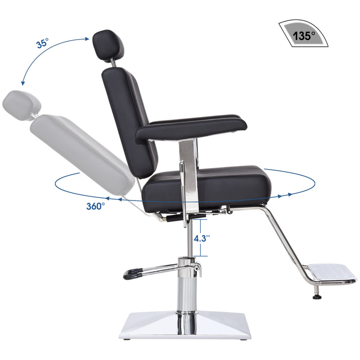 BarberPub All Purpose Hydraulic Recline Barber Chair Salon Chair Beauty Hair Salon Spa Styling Equipment 3810