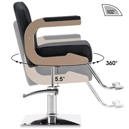 BarberPub Salon Chair for Hair Stylist, Hydraulic Hair Styling Home Salon Chair 9210