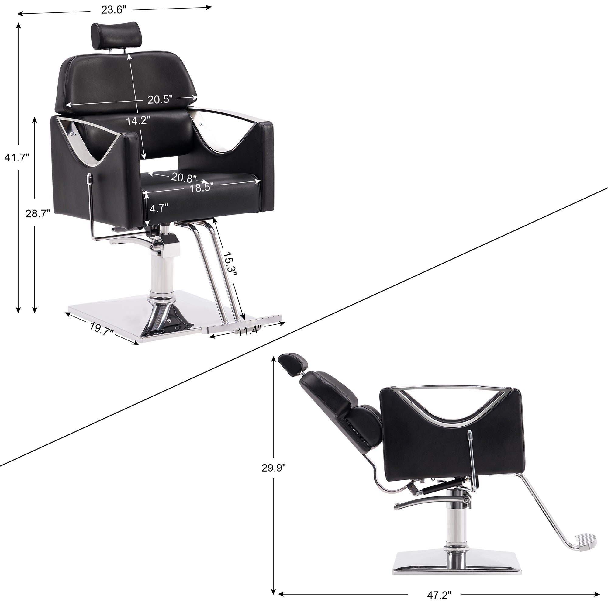 BarberPub Reclining Styling Barber Chairs for Salon,Hair Spa Salon Equipment 3126