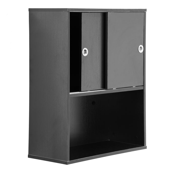 BarberPub Wall Mounted Styling Station Storage Cabinet with Sliding door Salon Beauty Spa Equipment 7136