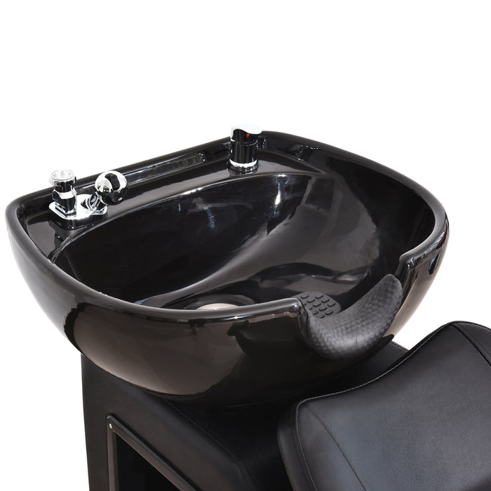 BarberPub Ceramic Bowl Shampoo Chair Backwash Sink Barber Chair for Salon Beauty Spa Unit Station 9020