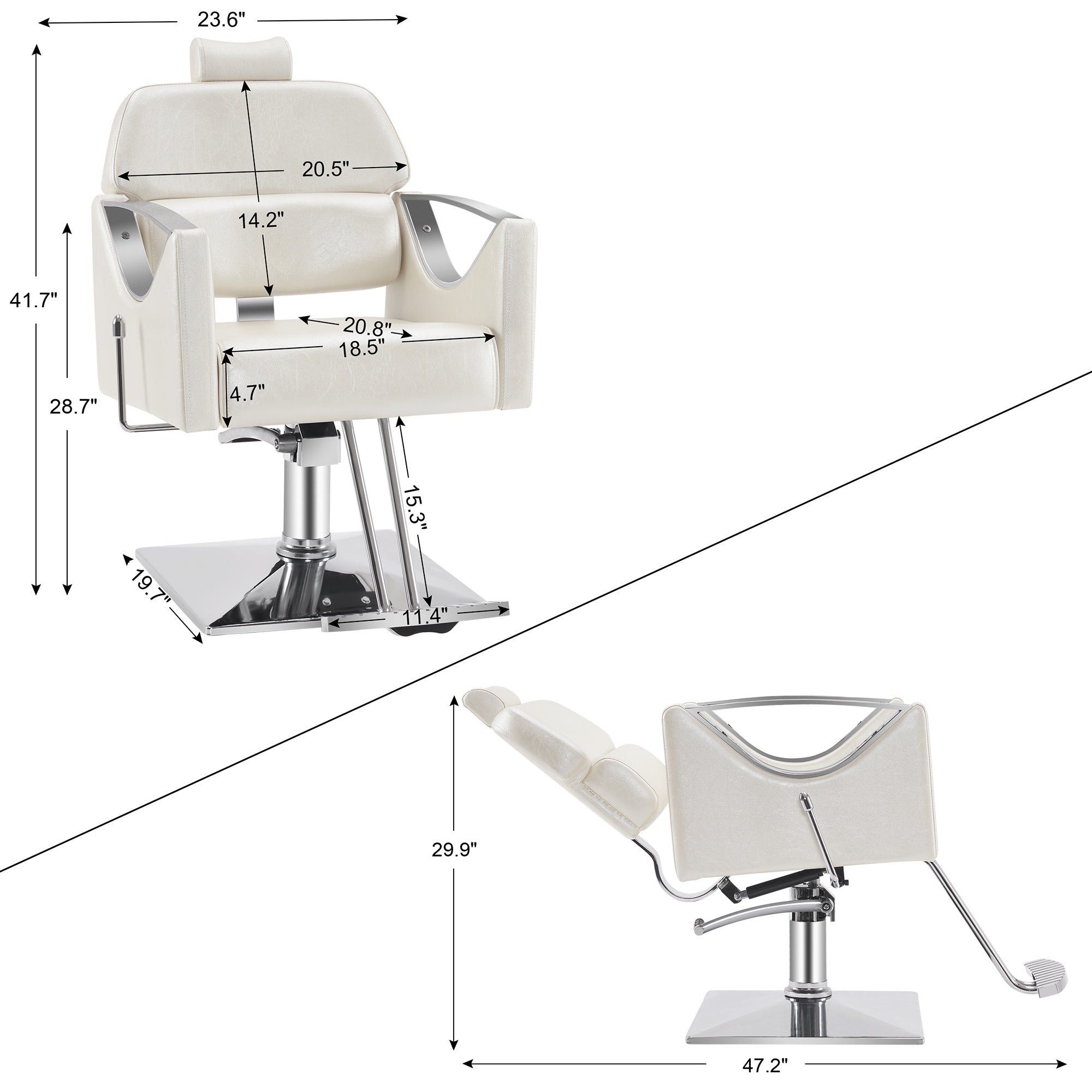 BarberPub Reclining Styling Barber Chairs for Salon,Hair Spa Salon Equipment 3126