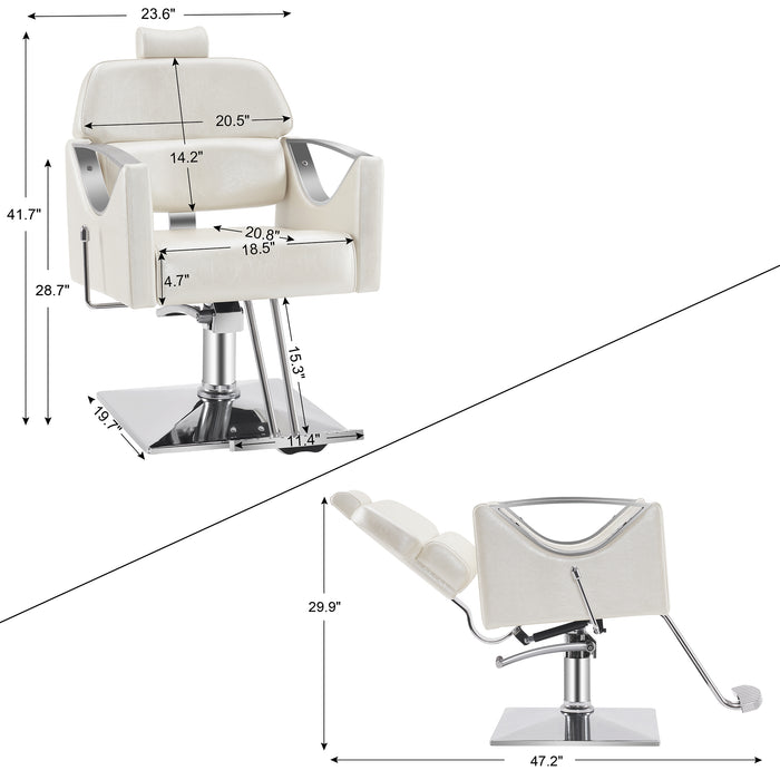 BarberPub Classic Recliner Barber Chair Heavy Duty Hair Spa Salon Styling Beauty Equipment 3126